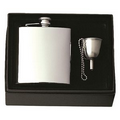 6 Oz. Captive-Top Pocket Flask Gift Set w/Funnel & Chain